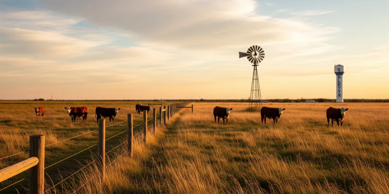 Godley rural landscape in Godley, Texas