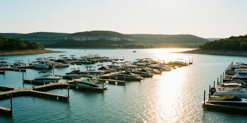 Lake Travis marina in Lakeway, Texas