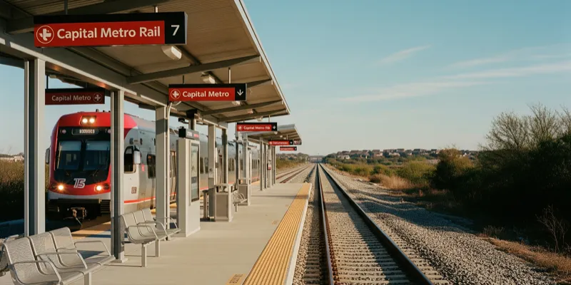 Capital Metro Rail Station in Leander, Texas